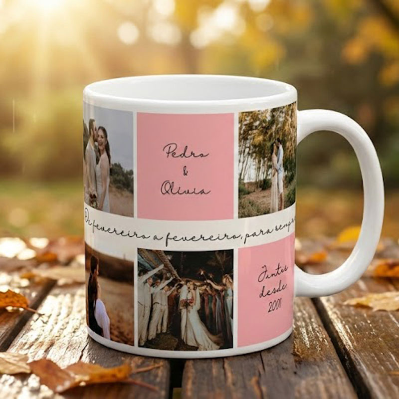 Caneca 6 Fotos - História de Amor 2 Caneca 6 Fotos - História de Amor - Image 2