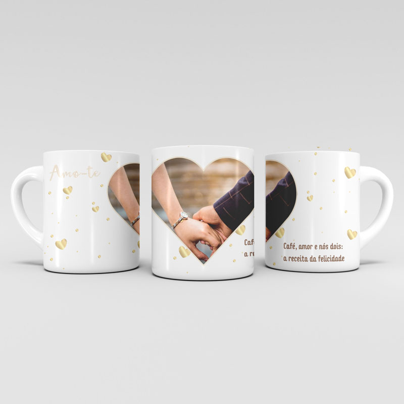 Caneca Foto Coração Personalizada 2 Caneca Foto Coração