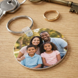 Imprima Fotos 8 Porta-Chaves Personalizado redondo